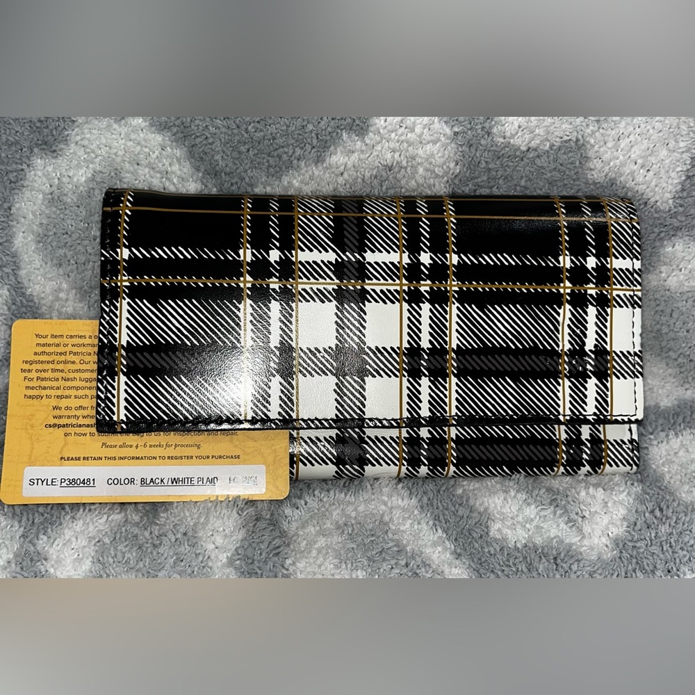 NWOT Patricia Nash Farnetta Plaid tri-fold wallet
